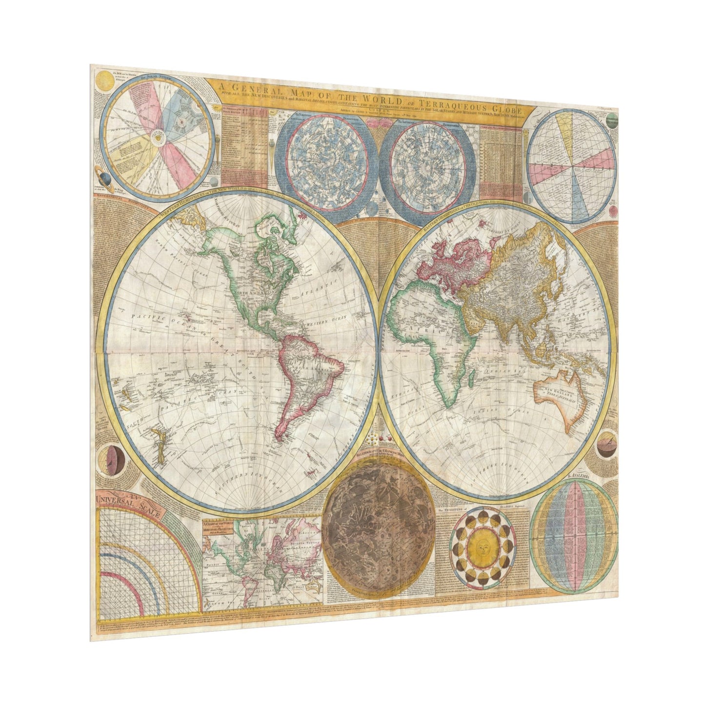 Vintage World Map Matte Poster — Samuel Dunn (1794)